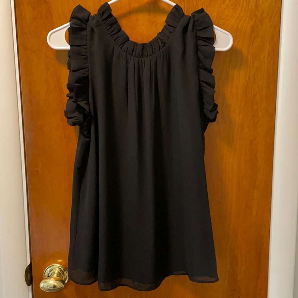 Ann Taylor black sleeveless blouse